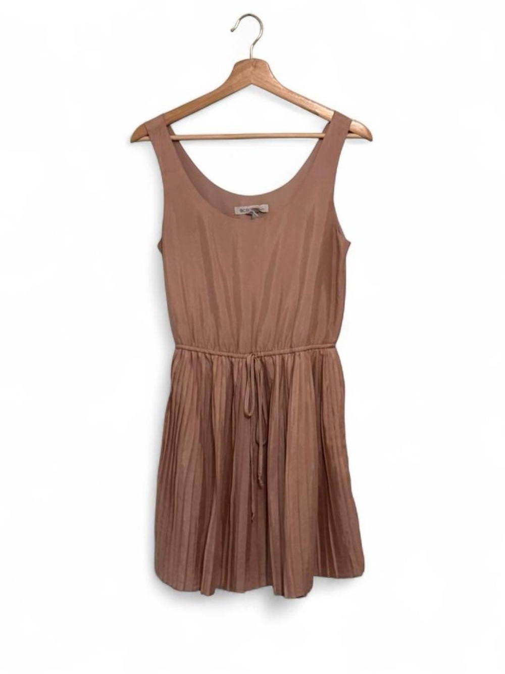 BCBGeneration Y2K Peachy Blush Pink Pleated Tank Dress
